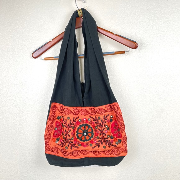 Handmade Handbags - Vtg Y2K 90s Sling Bag Hippie Boho Embroidered Fairy Grunge Patchwork Festival